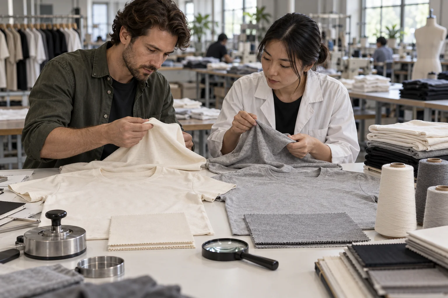 Plan a Combed and Carded Cotton Review: Pair tees with matching jersey swatches; Highlight softness and surface fuzz; Include practical fabric testing tools